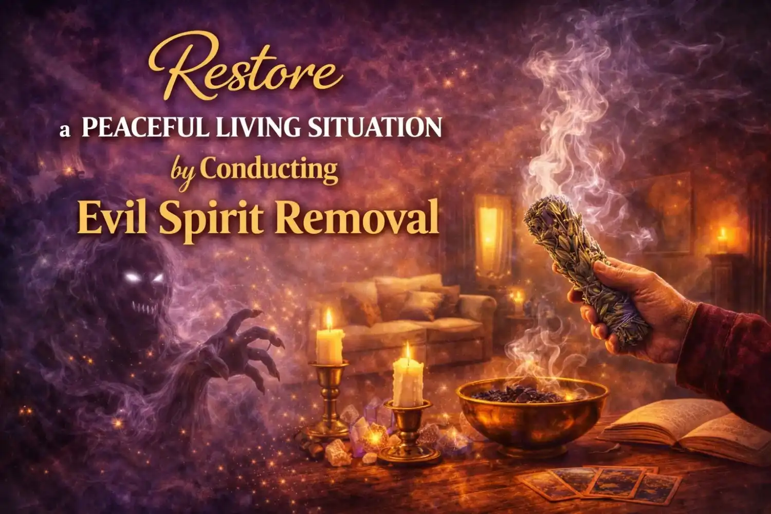restore a peaceful living situation by conducting evil spirit removal